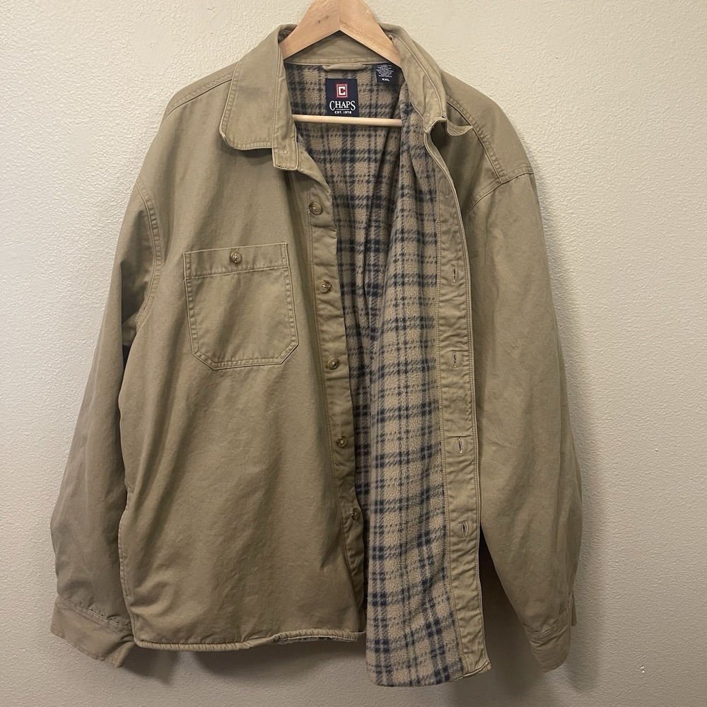 Ralph Lauren Chaps Chore Barn Coat Jacket Fleece Lined Beige Grunge Gorpcore XXL